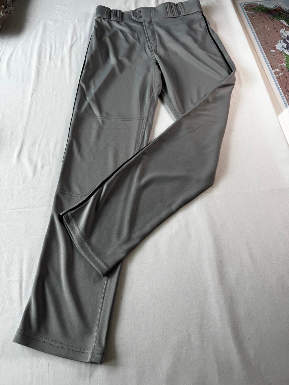 Rawlings Pro-Dri Adult Baseball Pants Gray Black Piping Size Medium